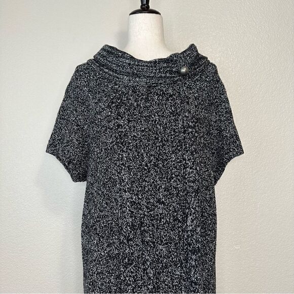 Style & Co Gray Tweed Knit Short Sleeves Sweater Dress - Picture 2 of 12